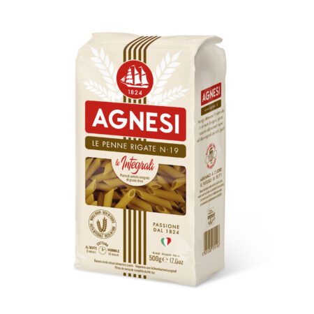 AGNESI Whole Wheat Penne Pasta, 500g, Product of Italy