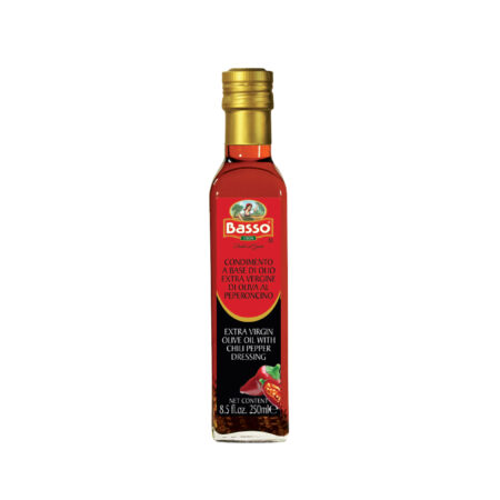 BASSO Extra Virgin Olive Oil with Chili Pepper Dressing, 250ml, Product of Italy