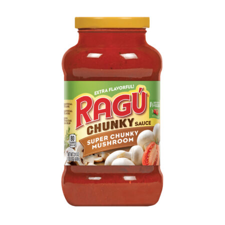 RAGU Pasta Sauce – Super Chunky Mushroom , With Chunky Veggies, 680g, Made in USA