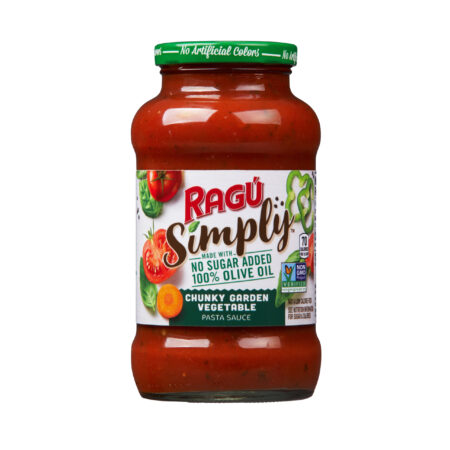 RAGU Simply Pasta Sauce - Chunky Garden Vegetable, Non GMO, 680g, Made in USA