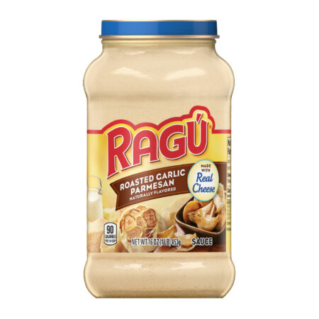 RAGU Pasta Sauce - Roasted Garlic Parmesan, Made with Real Cheese, 453g, Made in USA