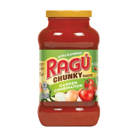 RAGU Pasta Sauce - Garden Combination, With Chunky Veggies, 680g, Made in USA