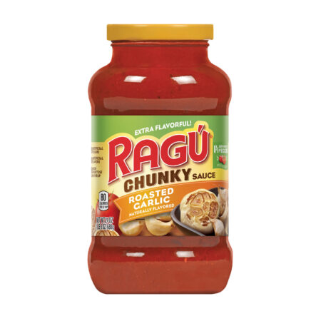 RAGU Pasta Sauce – Roasted Garlic, With Chunky Veggies, 680g, Made in USA