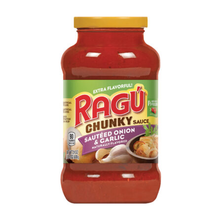 RAGU Pasta Sauce – Sautéed Onion & Garlic , With Chunky Veggies, 680g, Made in USA