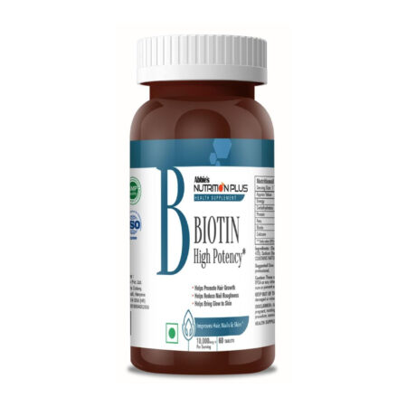 Abbie's NUTRITION PLUS Health Supplement, Biotin, 10000 mcg+, High Potency, 60 Tablets