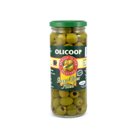 OLICOOP Green Pitted Olives, 450g, Product of Spain