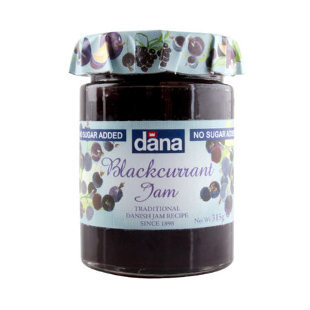 DANA Black Currant Jam, No Added Sugar , Diabetic Spread, 315g, Product of Denmark