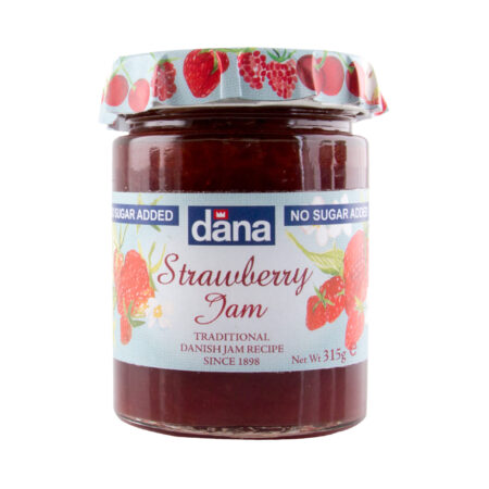 DANA Strawberry Jam, No Added Sugar , Diabetic Spread, 315g, Product of Denmark