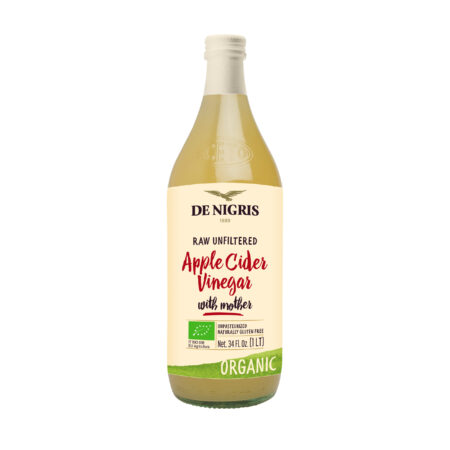 DE NIGRIS Organic Apple Cider Vinegar, Raw Unfiltered, 1000ml, Product of Italy