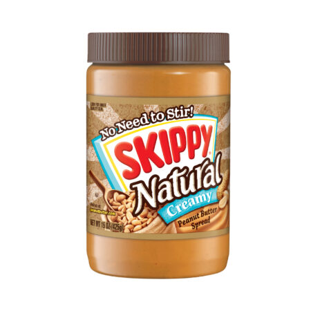 SKIPPY Natural Peanut Butter, Creamy, 425g, Product of USA