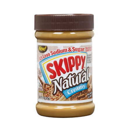 SKIPPY Natural Peanut Butter, Creamy, with Reduced Sodium & Sugar, 425g, Product of USA