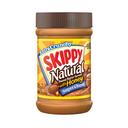 SKIPPY Natural Peanut Butter with Honey, Crunchy, 425g, Product of USA