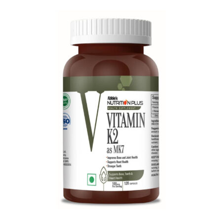 Abbie's NUTRITION PLUS Health Supplement, Vitamin K2 as MK7, 100mcg, 120 Capsules