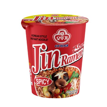 OTTOGI Jin Ramen Instant Hot Cup Noodle, Spicy, 65g, Product of Korea